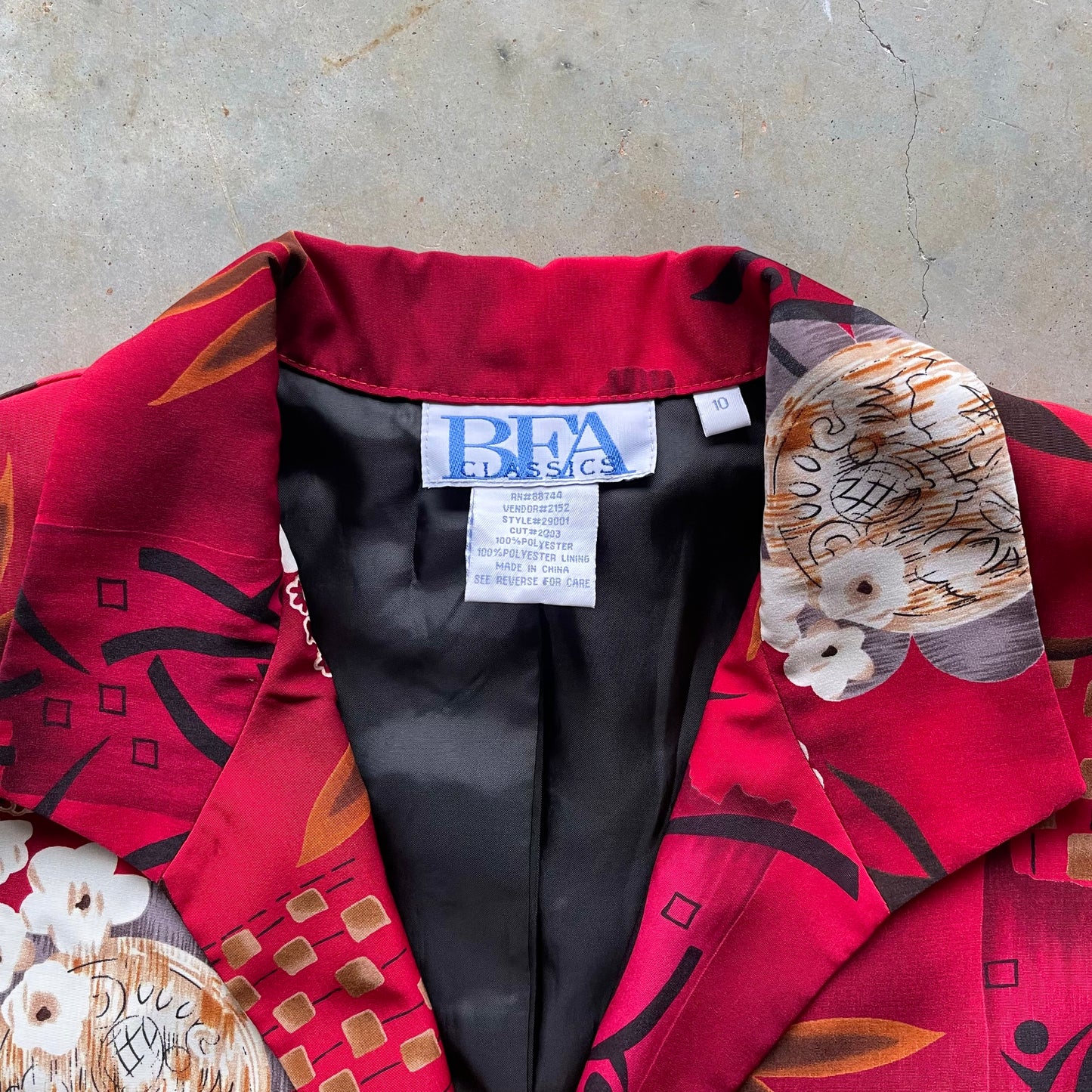 1990s Asian Inspired Print Blazer