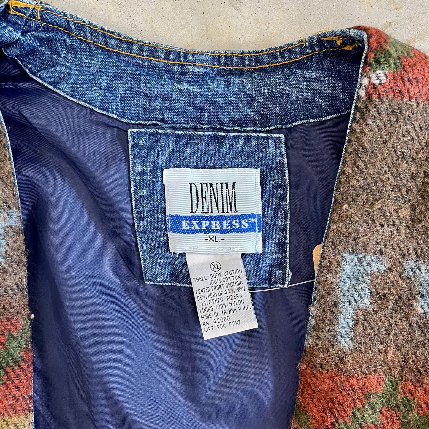 1990s Denim Express denim & wool vest