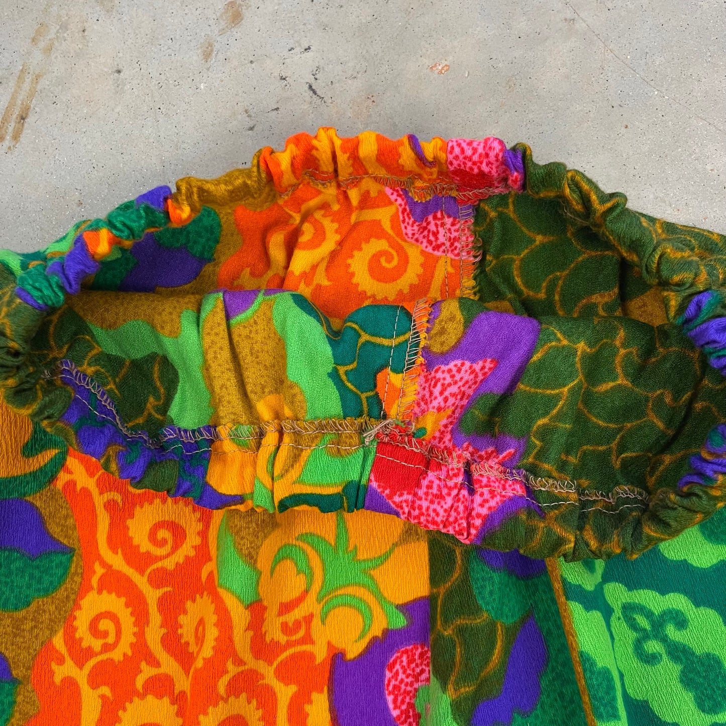 1970s Neon Pattern Flared Pants