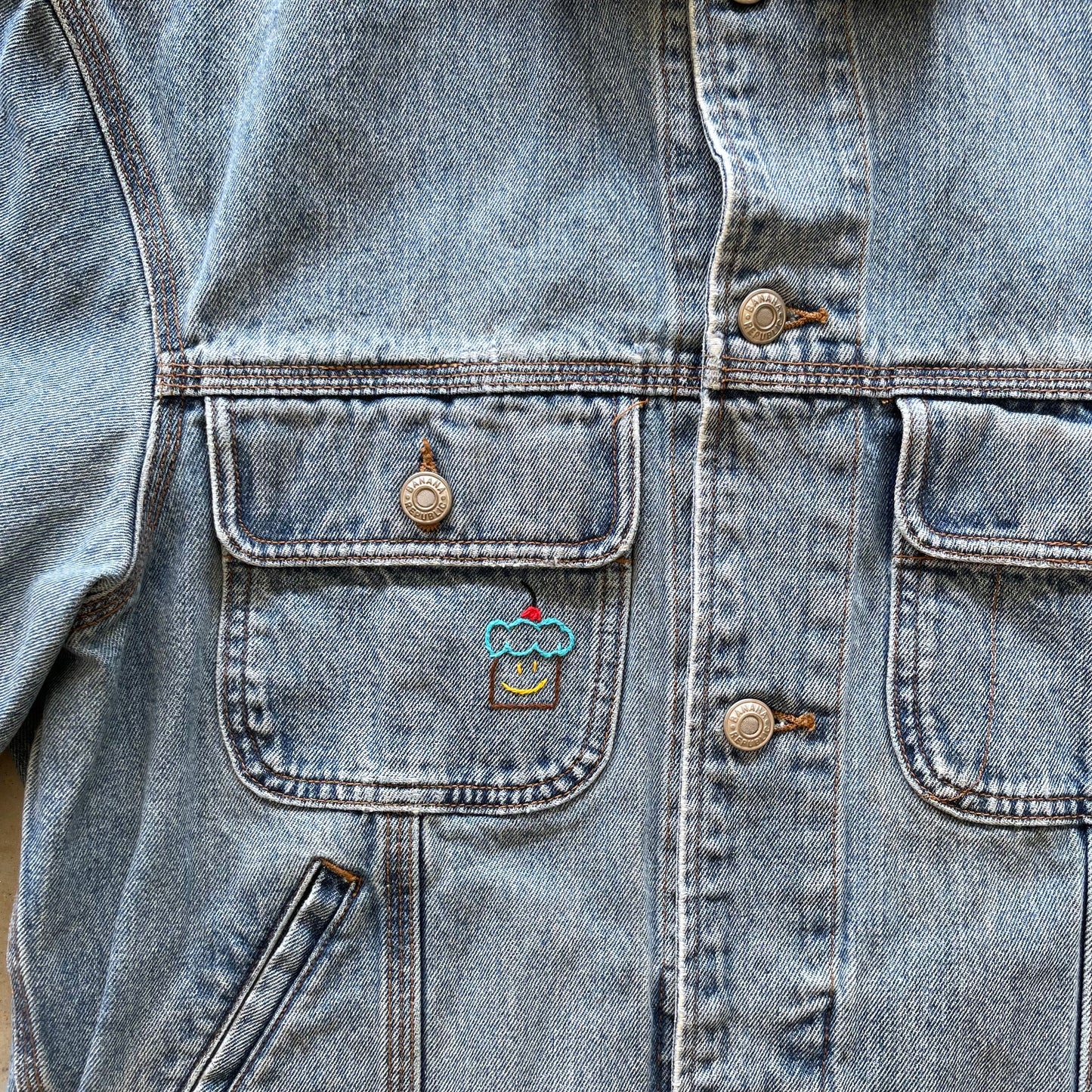 Chain stitch jean jacket