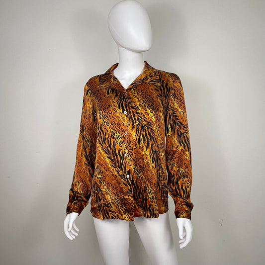 August Silk Animal Print Blouse