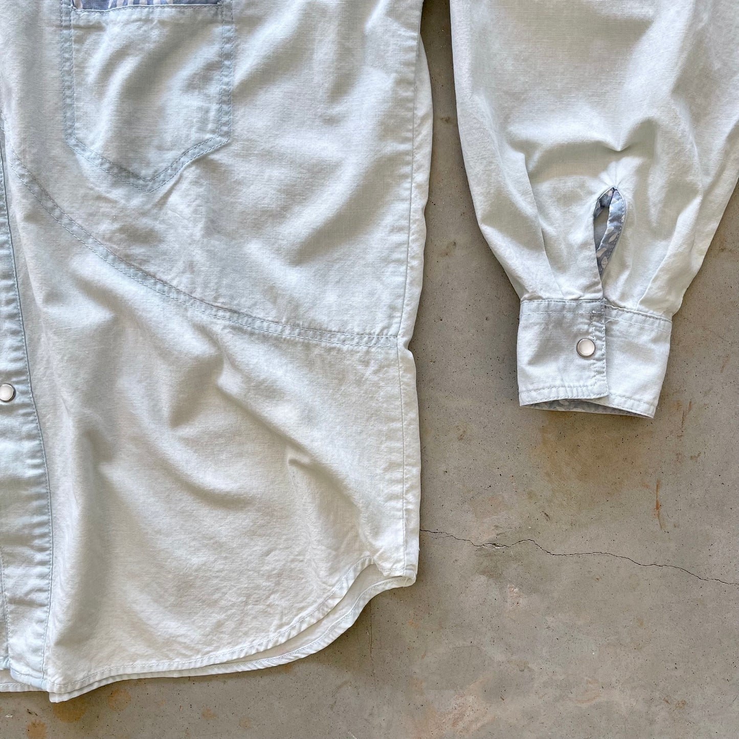 Vintage Embellished Western Chambray Shirt