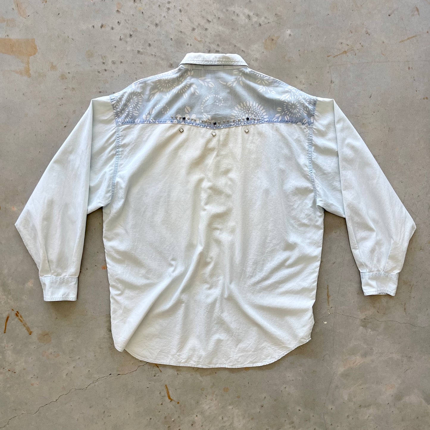 Vintage Embellished Western Chambray Shirt