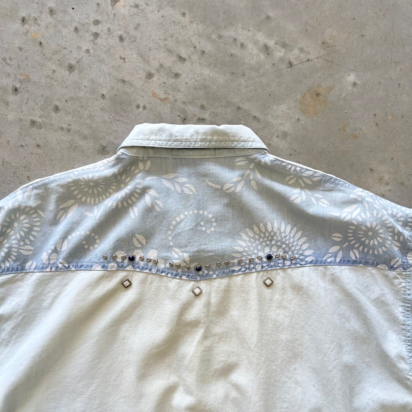 Vintage Embellished Western Chambray Shirt