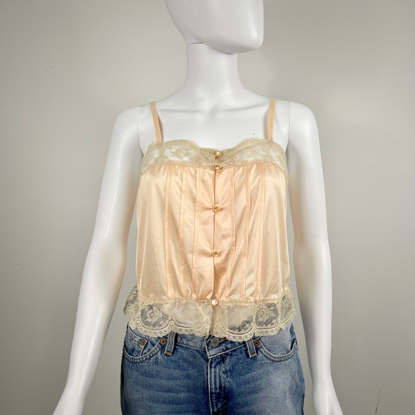 70's/80's Lace Trim Camisole