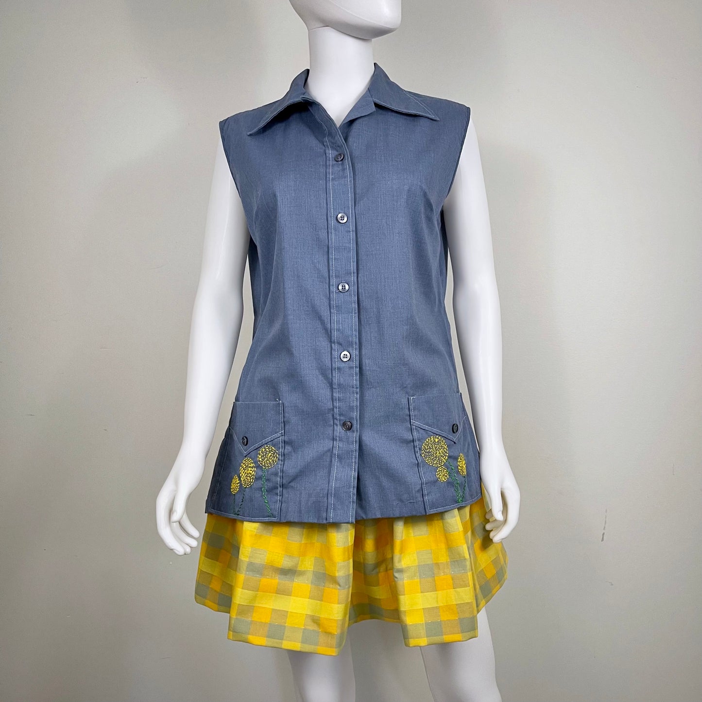 Custom Embroidered 1960s Blouse