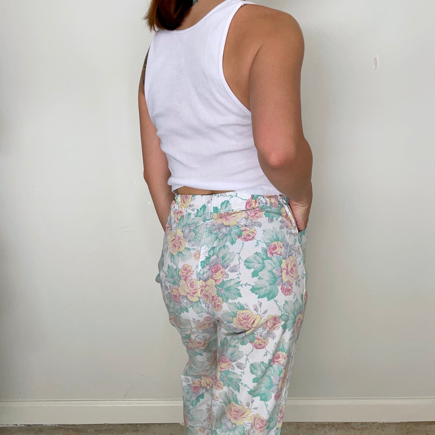 1980s Chic Brand Floral Pants