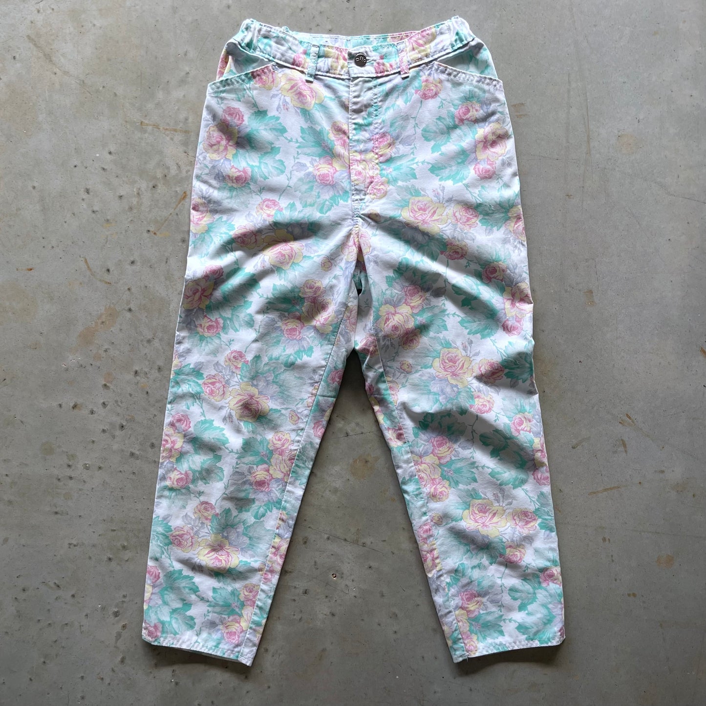 1980s Chic Brand Floral Pants