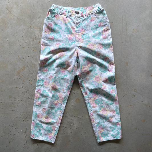 1980s Chic Brand Floral Pants