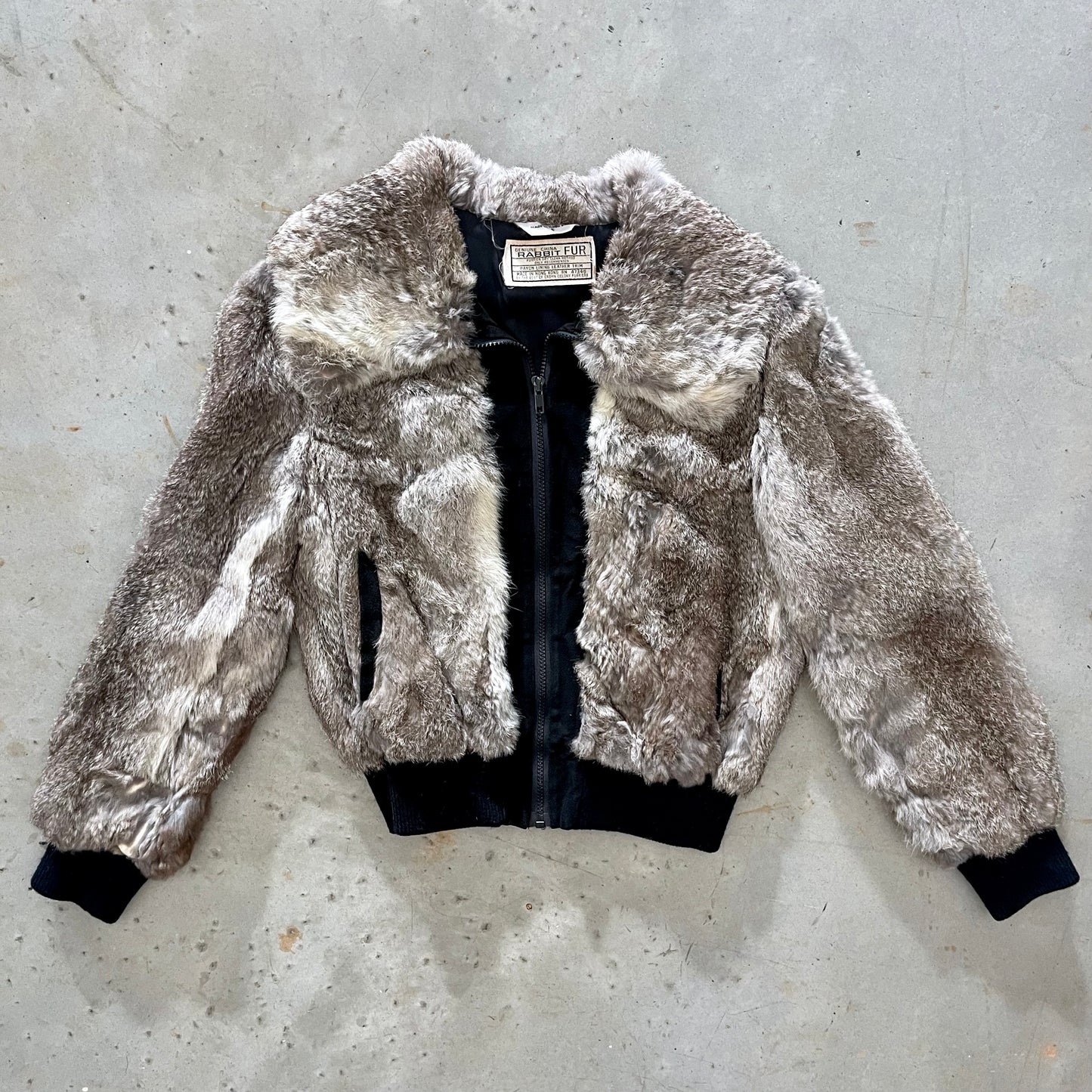 1980s Rabbit Fur Bomber Jacket