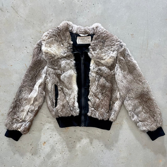 1980s Rabbit Fur Bomber Jacket
