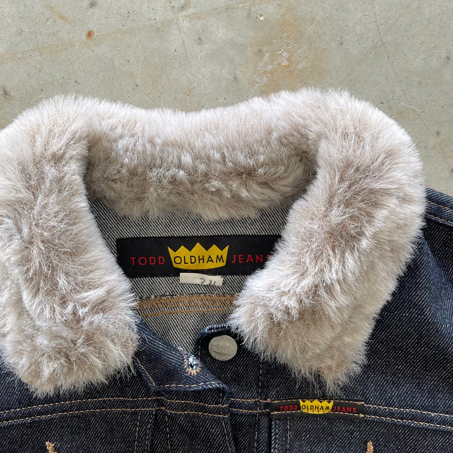 2000s Todd Oldham Faux Fur trim Denim Jacket
