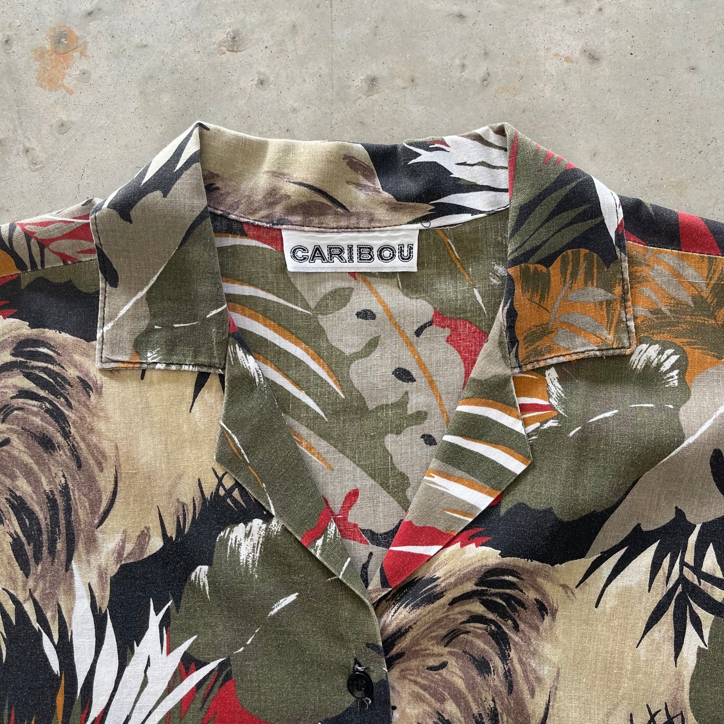Caribou Safari Print Button Down Shirt