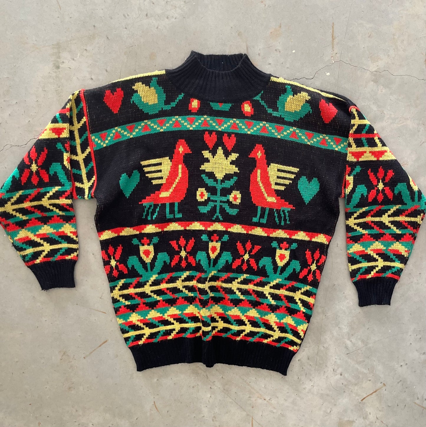 1990s kitschy knit turtleneck sweater
