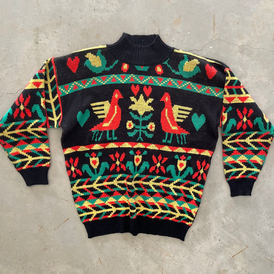 1990s kitschy knit turtleneck sweater