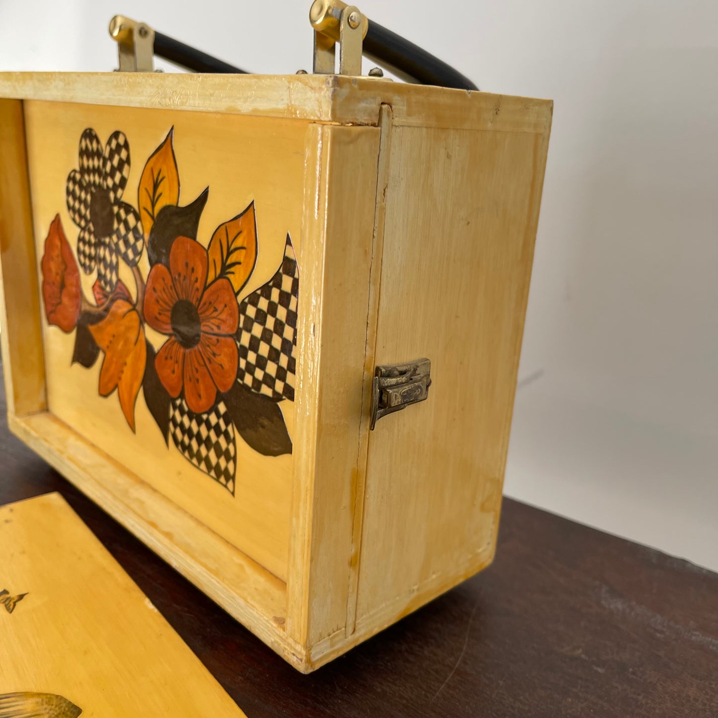 Vintage Handcrafted Wooden Box Purse