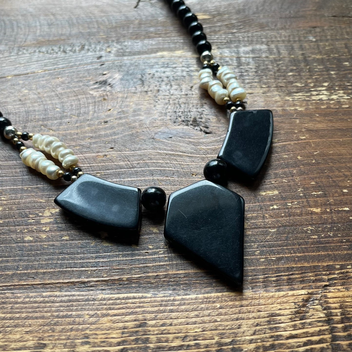 Vintage Lucite/Beaded Statement Necklace