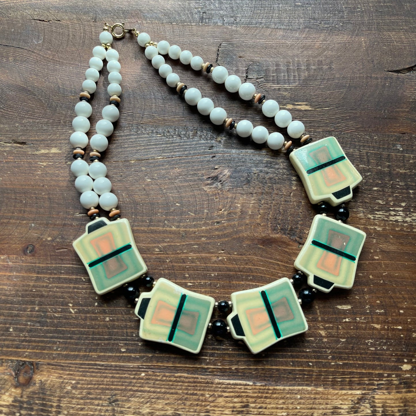 Ceramic & Beaded Statement Necklace