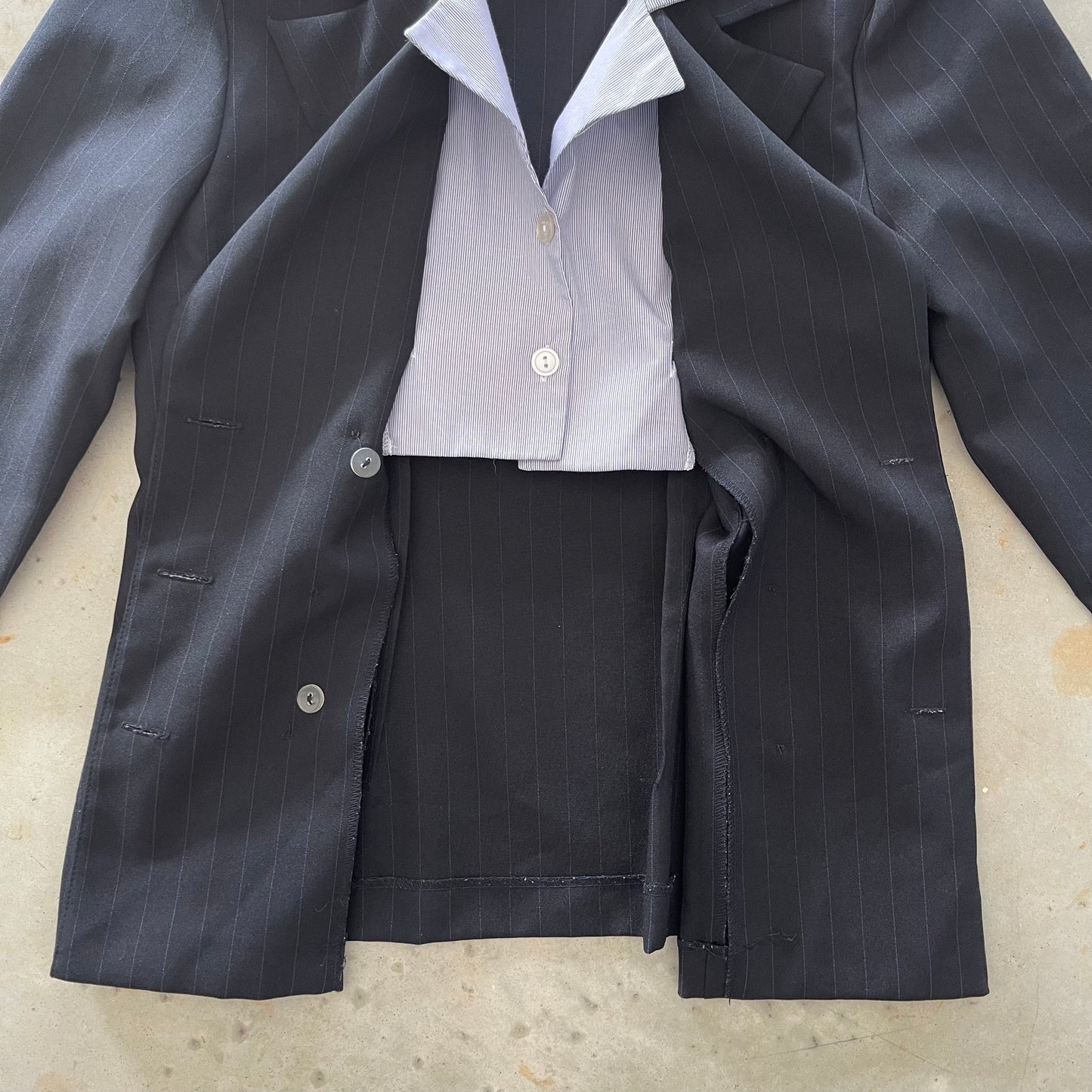 1980s Layered Pin Striped Blazer