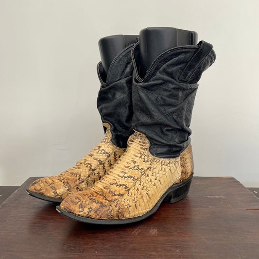 Capezio Snakeskin Slouch Cowboy Boots