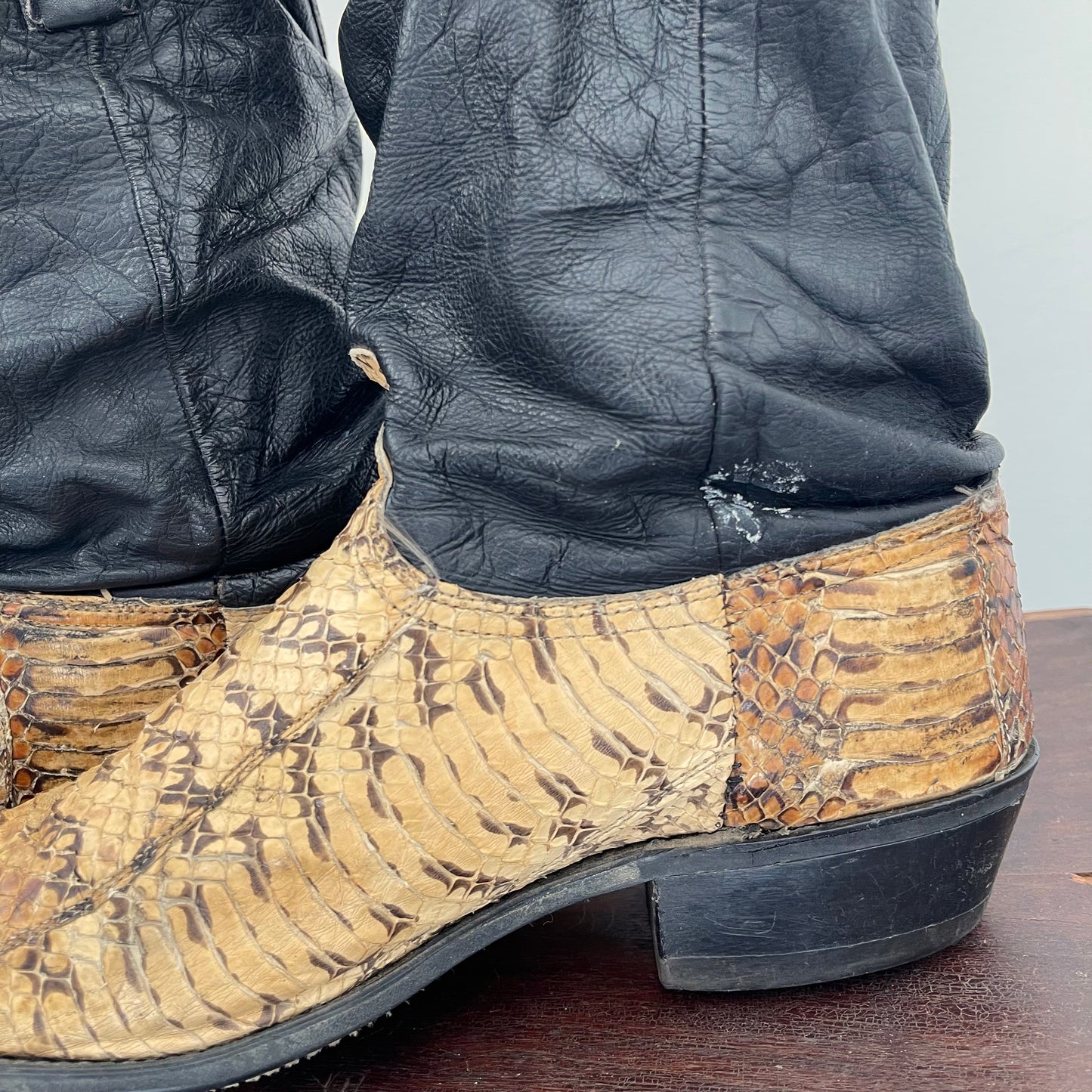 Capezio Snakeskin Slouch Cowboy Boots