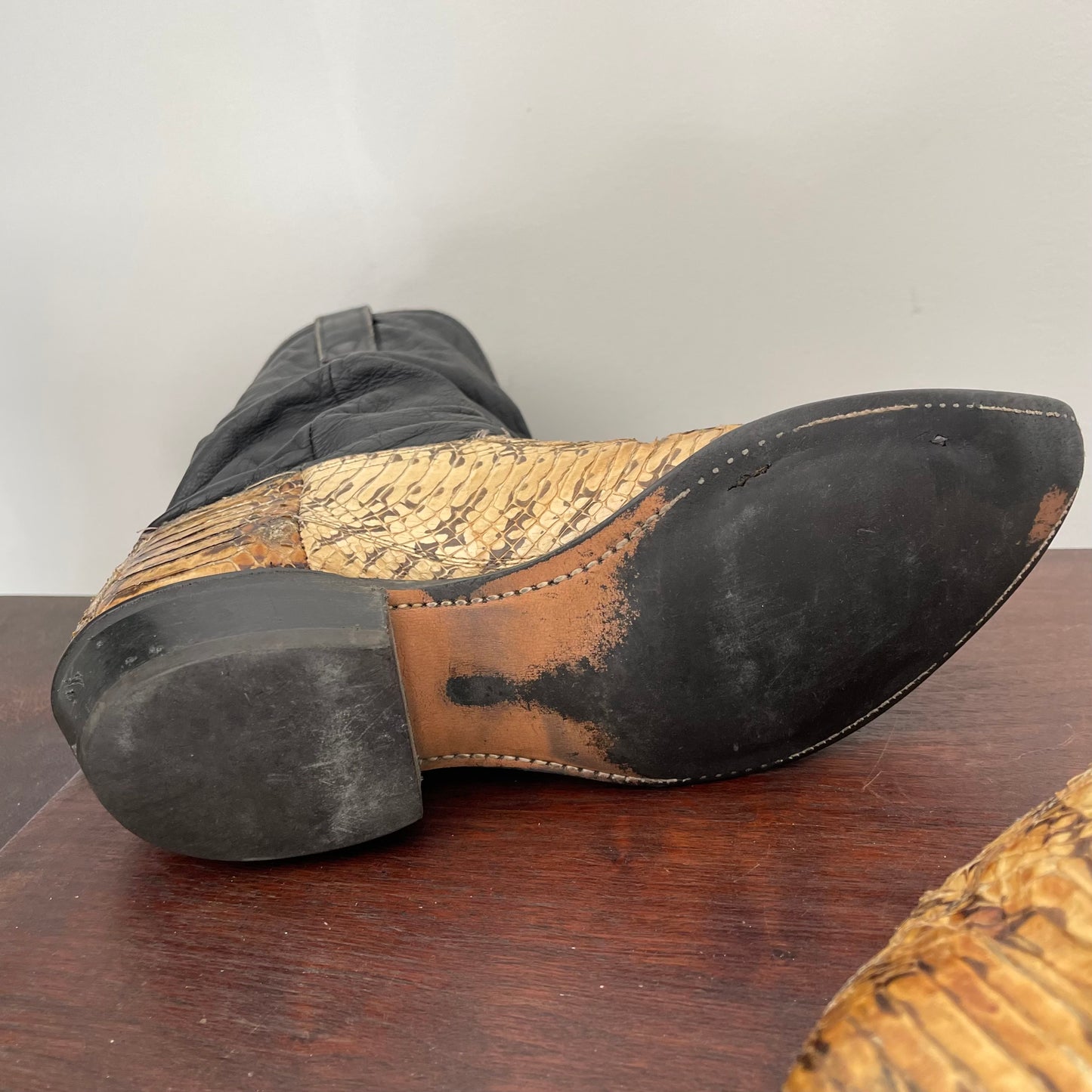 Capezio Snakeskin Slouch Cowboy Boots