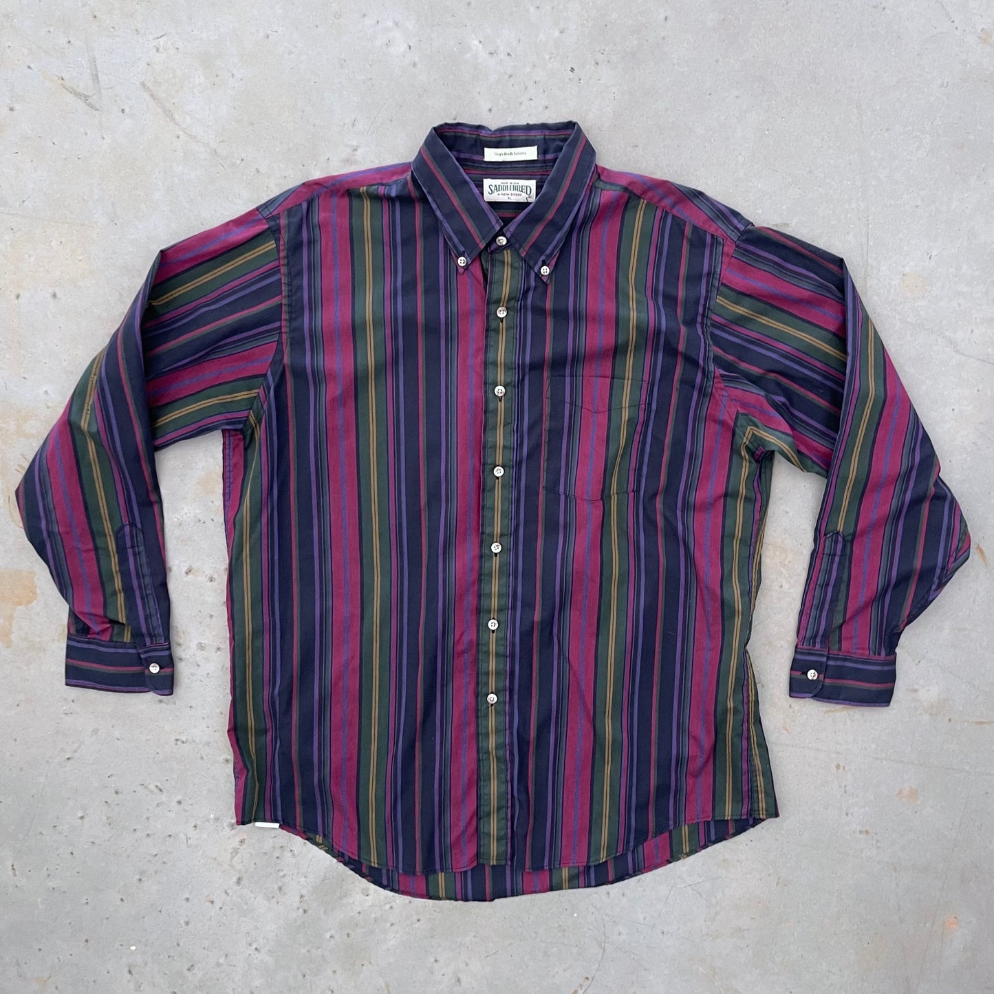 1990s Saddlebred Striped Button Down Shirt