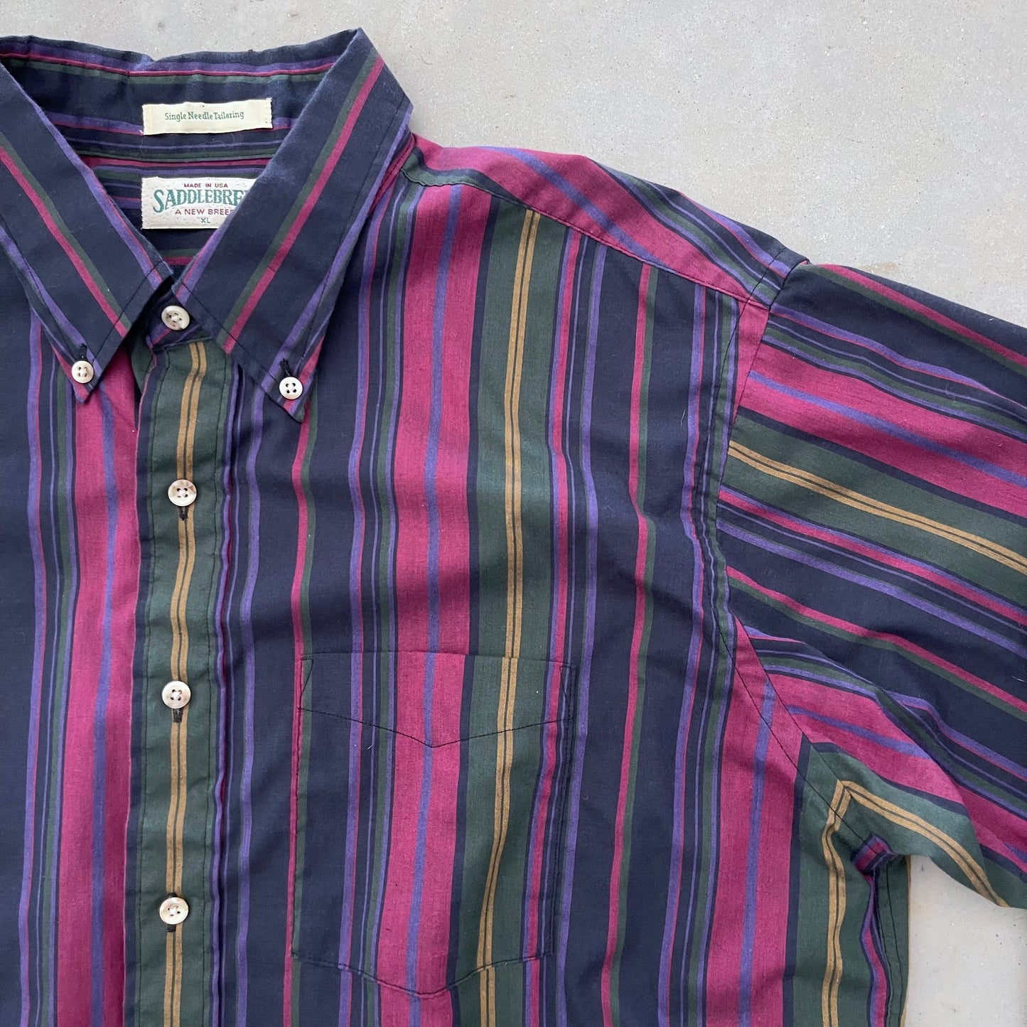 1990s Saddlebred Striped Button Down Shirt