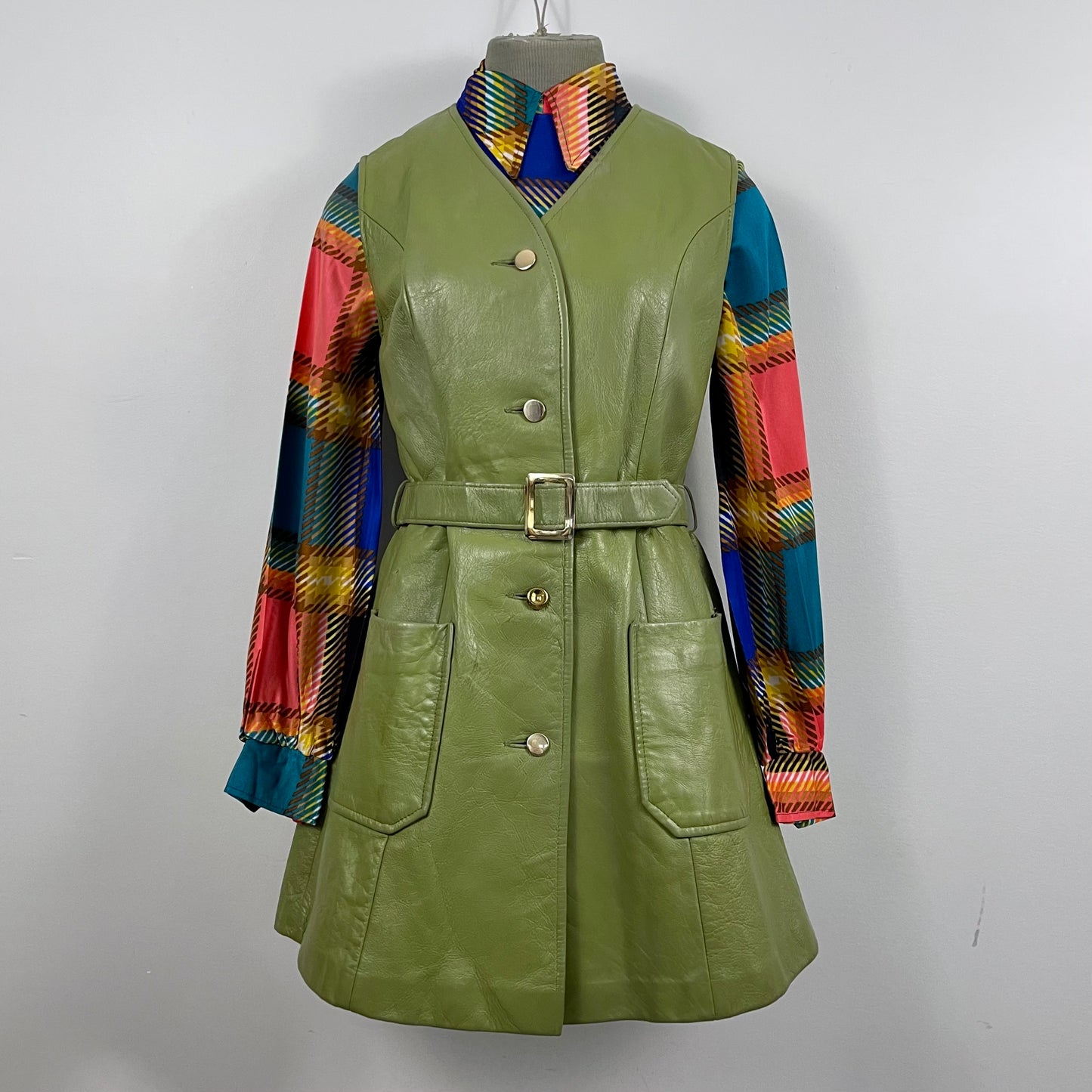 1970s Leather Vest/Mini Dress