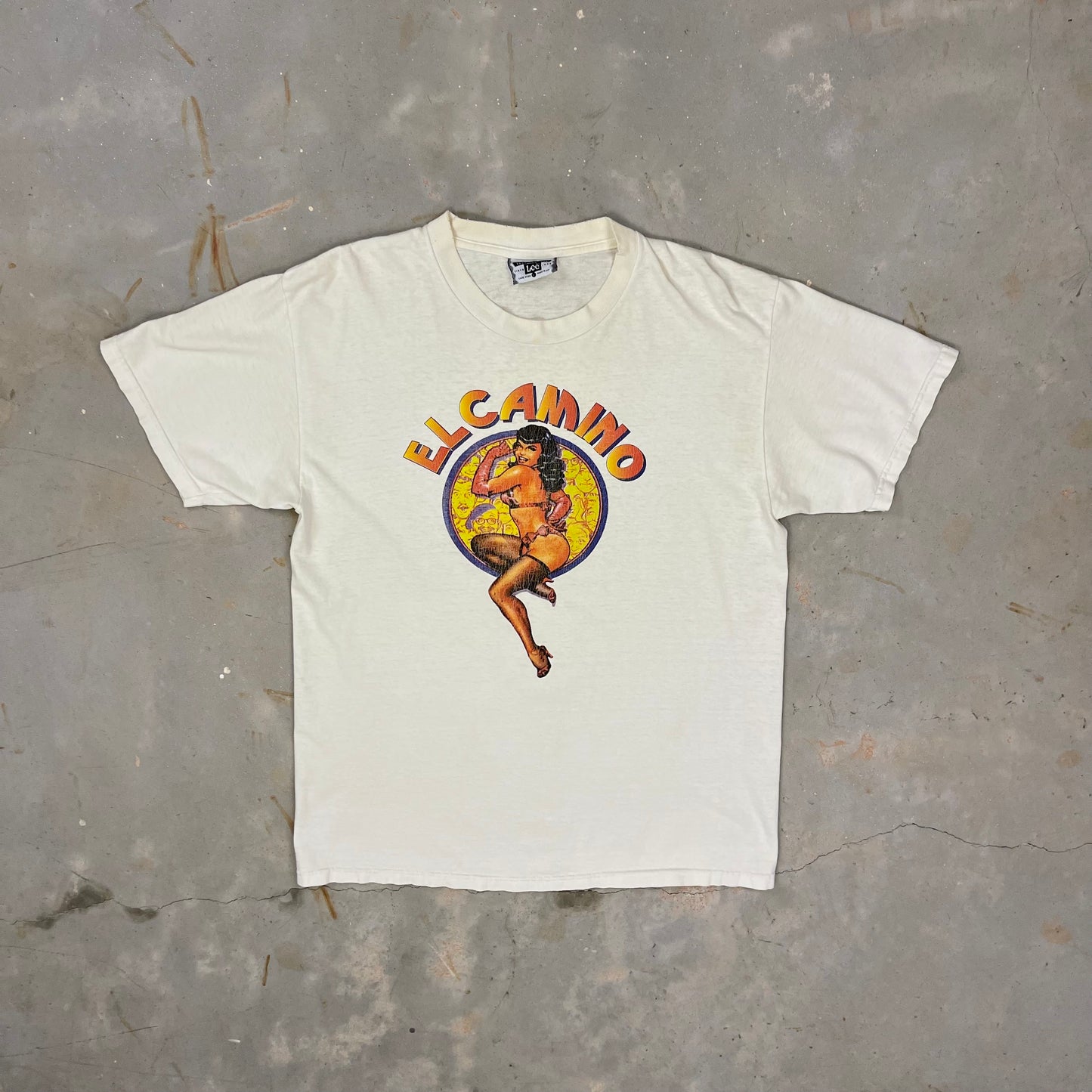 90s El Camino/ Bettie Page graphic tee