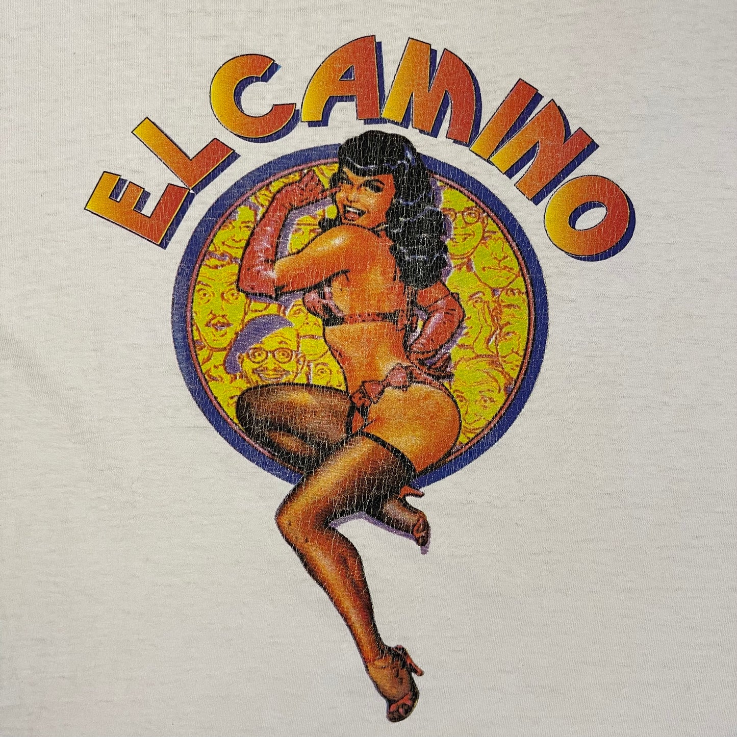 90s El Camino/ Bettie Page graphic tee