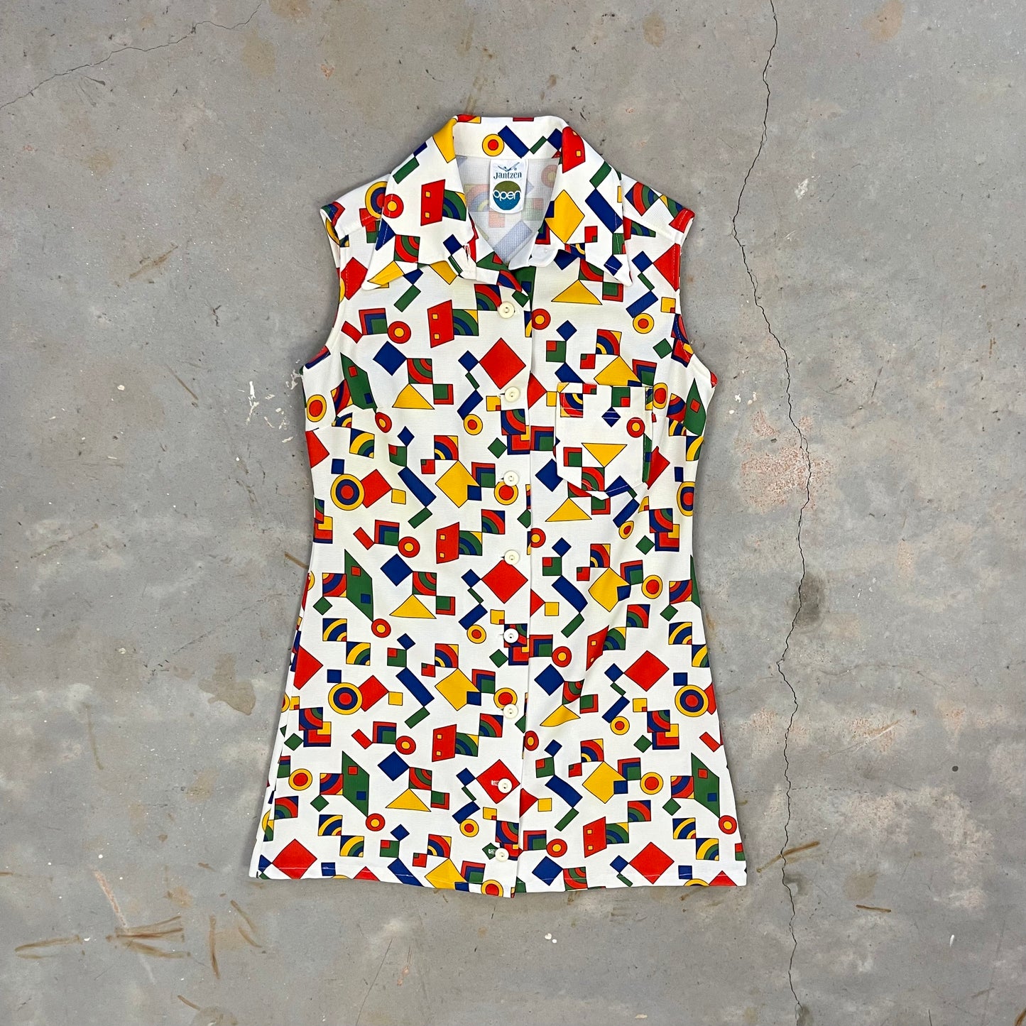 '70s Jantzen geo print mini dress