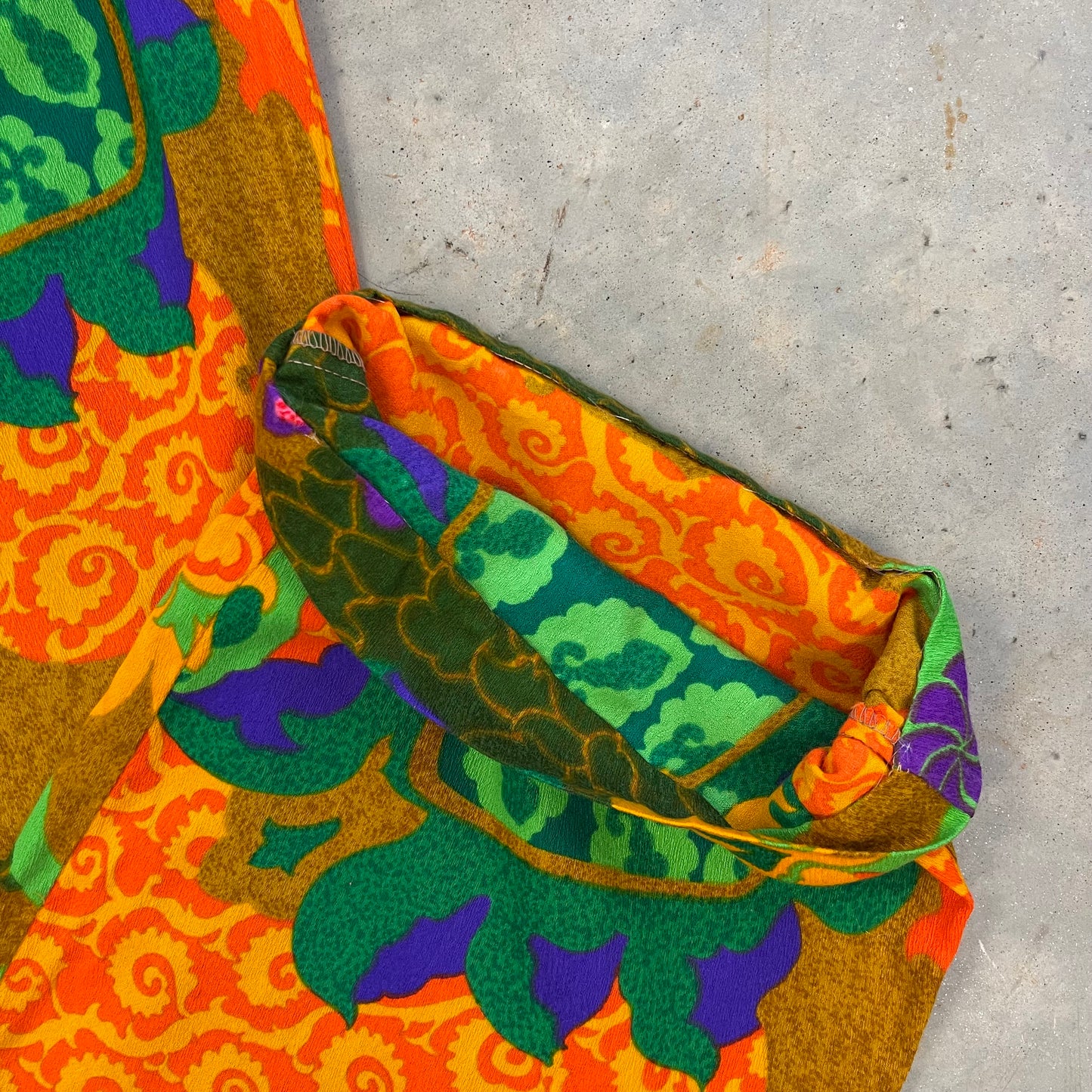 1970s Neon Pattern Flared Pants