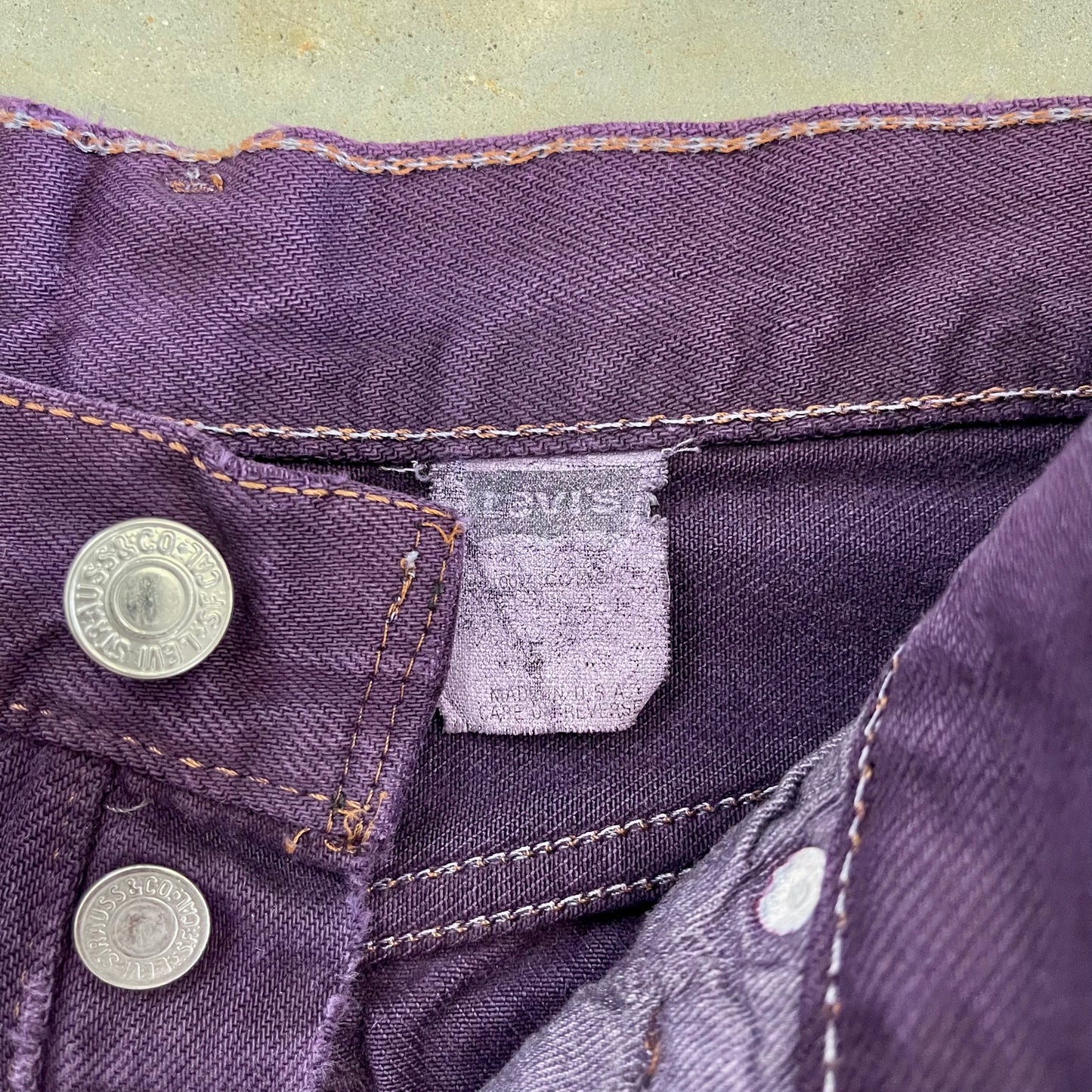 '90s Hand-painted Levi's 501 denim cut offs