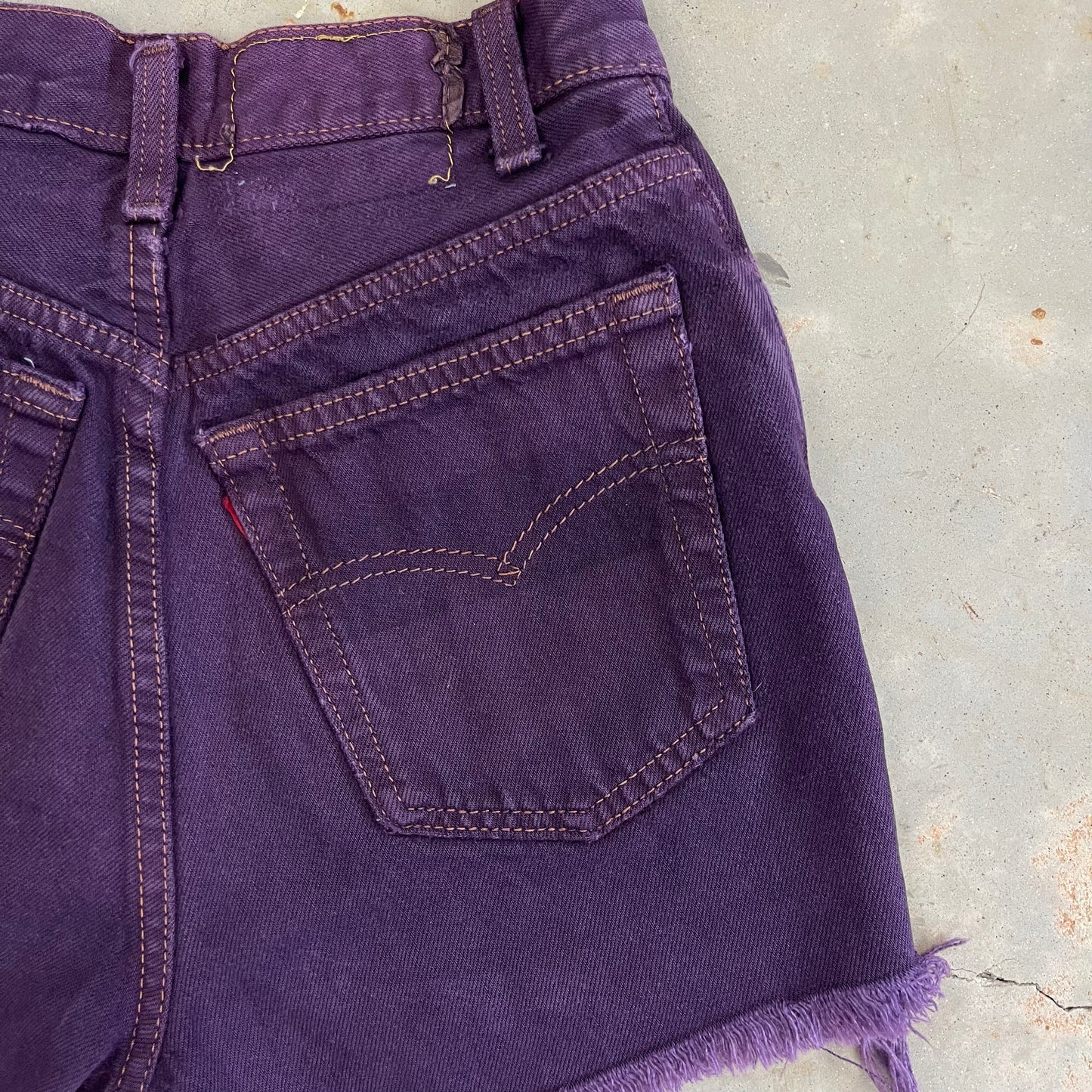 '90s Hand-painted Levi's 501 denim cut offs